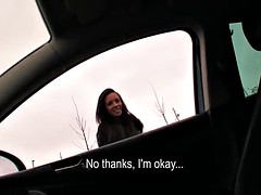 Braunhaarige, Auto, Spermaladung, Hardcore, Realität, Tätowierung, Titten