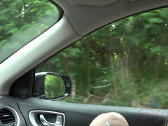 Pijpbeurt, Sperma, Daddy, Flashing, Vriendin, Orgasme, Buiten, Openbaar