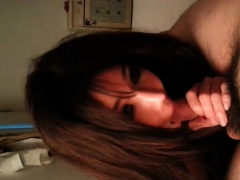 korean girlfriend gives blowjob