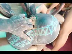 Enthousiasteling, Anaal, Diep in de keel, Hd, Orgie, Tatoeage