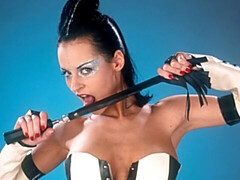 Glamorous brunette Sandra Iron swallows sperm after dp