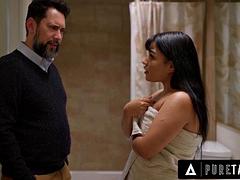 アナル, フェラチオ, 捕まる, イく瞬間, ダブル開発, ラティーナ, 熟年, オッパイの