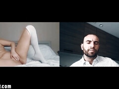 Teenage jerking and smacking herself on cam to angry father (Athena Faris)