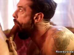 Anal, Sucer une bite, Homosexuelle, Branlette thaïlandaise, Branler, Muscle, Suçant, Tatouage