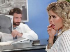 Stunning busty blonde Jessa Rhodes nailed in the cowgirl pose