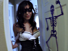 浴室, ベッドルーム, フェラチオ, 茶髪の, マスク, ハメ撮り, オマンコ, スカート