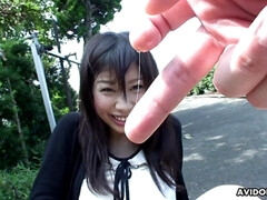 Yammy asian girl Karin Asahi shows boobs outdoor