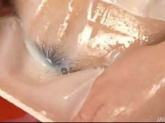 Asiatisch, Arsch, Behaart, Japanische massage, Muschi, Dusche, Solo, Uniform