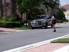 Sexy Kimmy Kay hunted in the street and spied in her house!