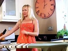 ブロンド, ディルド, 女, ヒール, 人妻の, 淫乱熟女, オマンコ, ストッキング