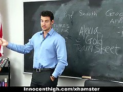 Alexia Gold gets drilled hard in a classroom lesson by a big-breasted school girl