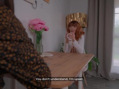 Grote lul, Bruinharig, Likken, Kut duiken, Roodharige vrouw, Mager, Tiener, Tieten likken