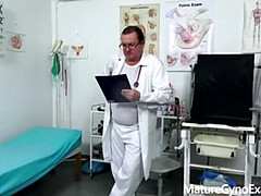 Blondine, Arzt, Prüfung, Gynäkologe, Milf, Nackt, Muschi, Ehefrau