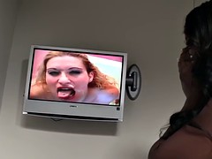 Zwart, Pijpbeurt, Rondborstig, Zwart, Sperma in gezicht, Pornster, Tieten likken