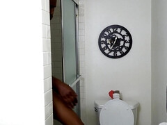 Grosse bite, Noire, Sucer une bite, Brunette brune, Noir ébène, Hard, Chevaucher, Douche
