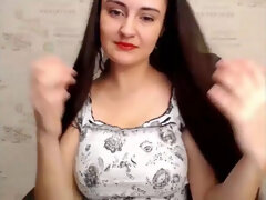 super fabulous lengthy Haired Hairplay, Striptease and Masturbating