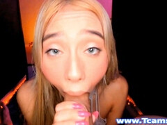 Pretty Shemale Sucks And Swallows