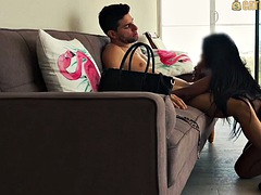 Plage, Grosse bite, Gros seins, Brunette brune, Attrapée, Fille latino, Pute, Nénés