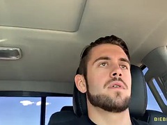 素人, デカチン, 車, ゲイ, 手コキする, オナニー, アウトドア, 一人