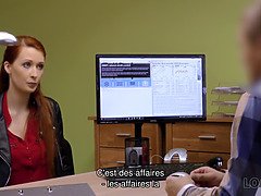 面接, フェラチオ, エロ熟女, Hd, 淫乱熟女, お金, オフィス, 赤毛