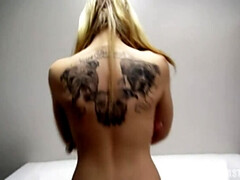 Elegant Blonde Renata with Piercings and Small Breasts