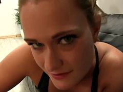 美女, フェラチオ, イギリス人, 茶髪の, イく瞬間, 顔射, 手コキする, ハメ撮り