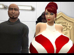 デカ尻, デカチン, 黒人, 浮気者, 浮気する, 淫乱熟女, 赤毛, 驚き