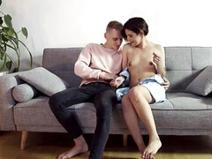 Mamada, Europeo, Besar, Montar, Adolescente, Tetas