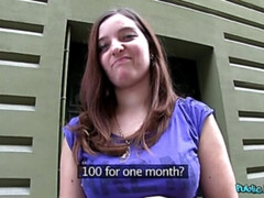 Redhead Is Shy to Get Nude for Cash