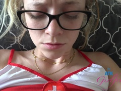 Leie, Blondine, Fussjob, Freundin, Handjob, Zierlich, Pov, Titten