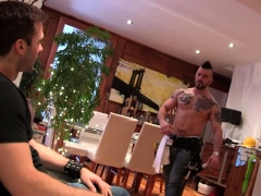 Muscle gay anal sex with cumshot