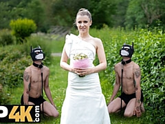 Blondine, Braut, Kleid, Fetisch, Hardcore, Hd, Hochzeit, Bizarr