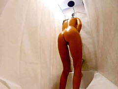 素人, デカパイ, 清楚, オナニー, 自然山雀, オマンコ, シャワー, 一人