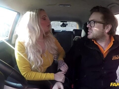 Making out with chubby Louise Lee in the car