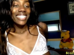 Nana, Noire, Brunette brune, Noir ébène, Doigter, Masturbation, Solo, Webcam