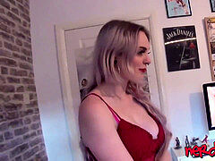 platinum-blonde babe Carly Rae tricked into oral pleasure UK audition