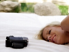 Charming blonde stunner enjoys passionate outdoor dicking