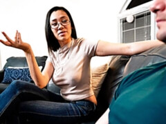 Asiatique, Grosse bite, Sucer une bite, Brunette brune, Léchez, Masturbation, Pov, Nénés