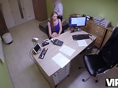 Naughty Czech teen loaned to agent for hot doggy-style fuck in office