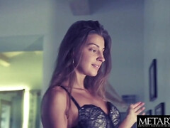 茶髪の, 女, なめる, オナニー, 乳首, ふっくら乳首, オマンコ, 剃毛