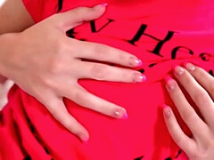 Femelle, Doigter, Hd, Lingerie, Rasée, Solo, Nénés, Jouets