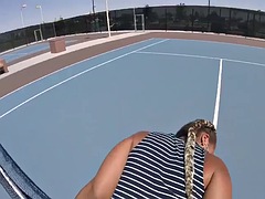 Ebony MILF gets fucked in public