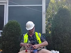 Dad from the construction site after a long, hot day at work