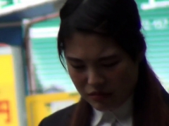 Aziatisch, Hd, Buiten, Openbaar, Realiteit, Tiener, Uniformpje, Bekijker