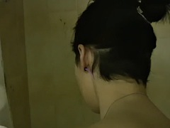 ブロンド, フェラチオ, カップル, イく瞬間, 彼女, ハードコア, シャワー, オッパイの