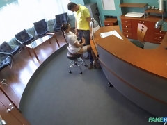 Mamada, Médico, Estilo perrito, Oficina, Al aire libre, Coño, Uniforme, Voyeur