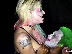 Leya Falcon takes on Harley Quinn's BBC in interracial porn video