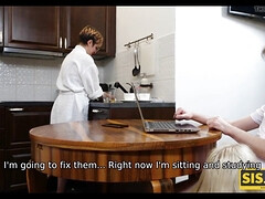 18, 美人, ブロンド, フェラチオ, 衣服着たままセックス, 自家製, 姉妹, ティーン