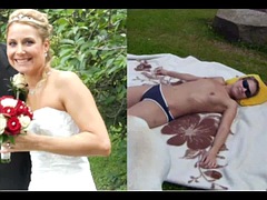 素人, 美女, デカパイ, 結婚, 茶髪の, 熟年, 公共, オッパイの