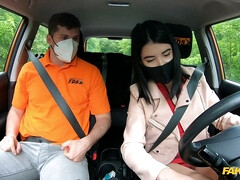 Mamada, Coche, Checa, Vestido, Atragantadas, Cuero, Al aire libre, Tatuaje